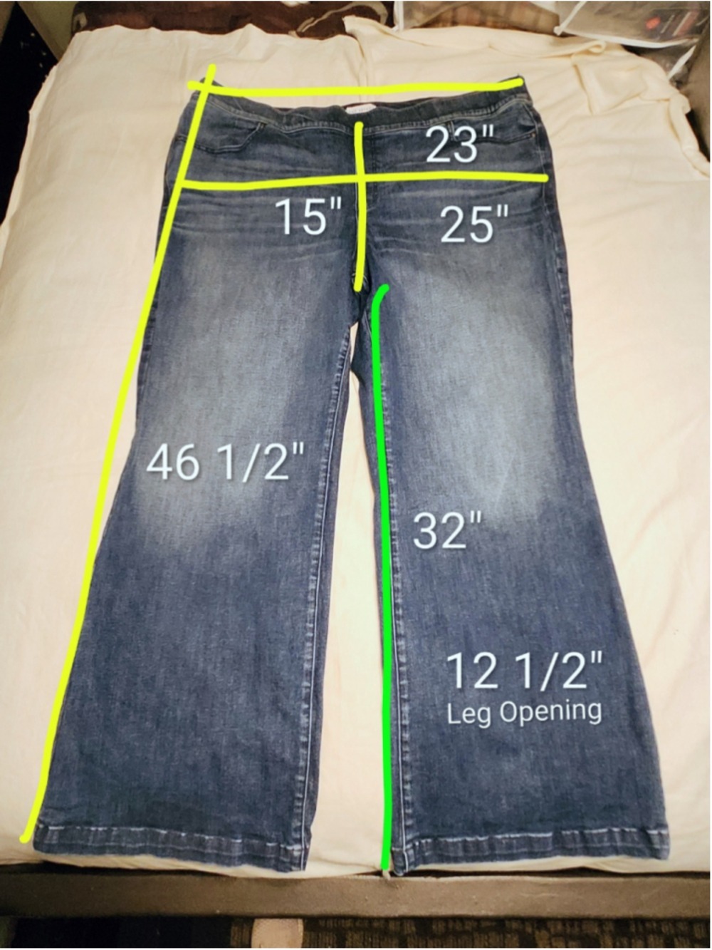 Lane Bryant High Rise Pull On Wide Leg Faded Bootcut Jeans 26 - Picture 8 of 8